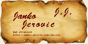 Janko Jerović vizit kartica
